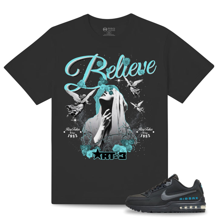 Risq Takers Believe Tee Dark Grey And Blue Combo