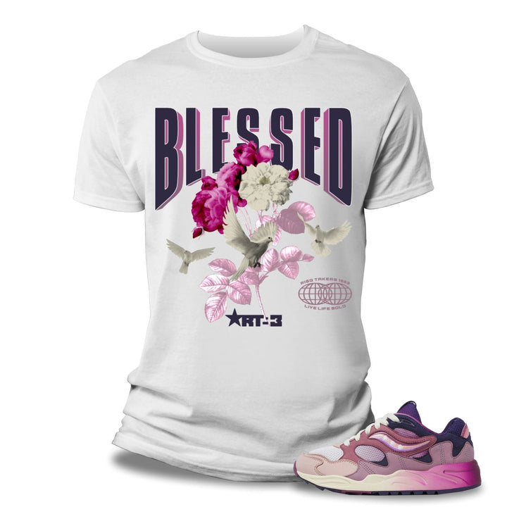 Risq Takers "Blessed Dove" Tee White / Purple Combo