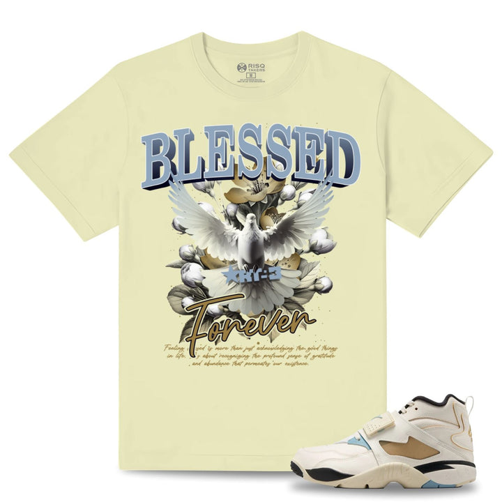 Risq Takers Blessed Forever Tee Nat /Lt blue  Combo