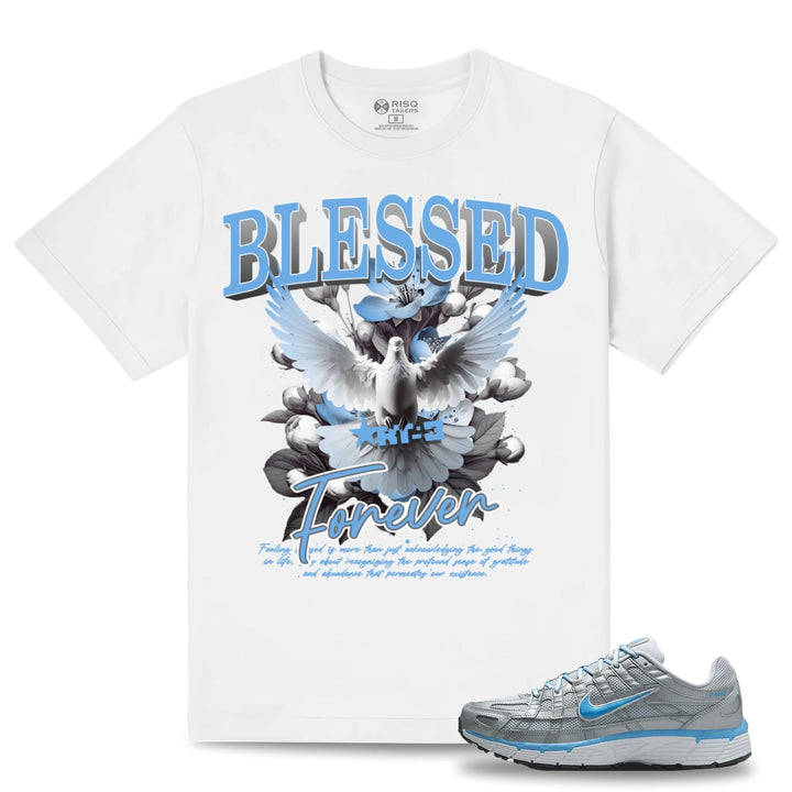 Risq Takers Blessed Forever Tshirt Wht/Lt blue  Combo