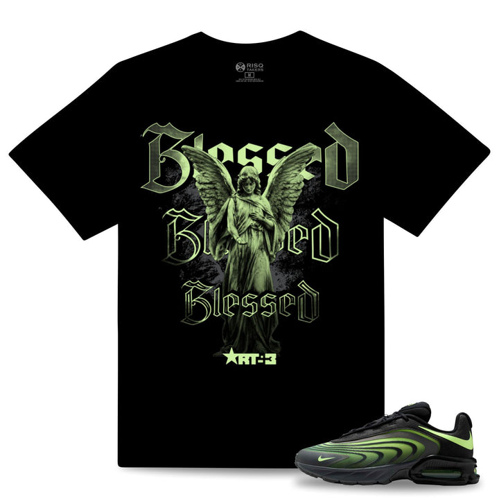 Risq Takers Blessed Tee Black Light Green Combo