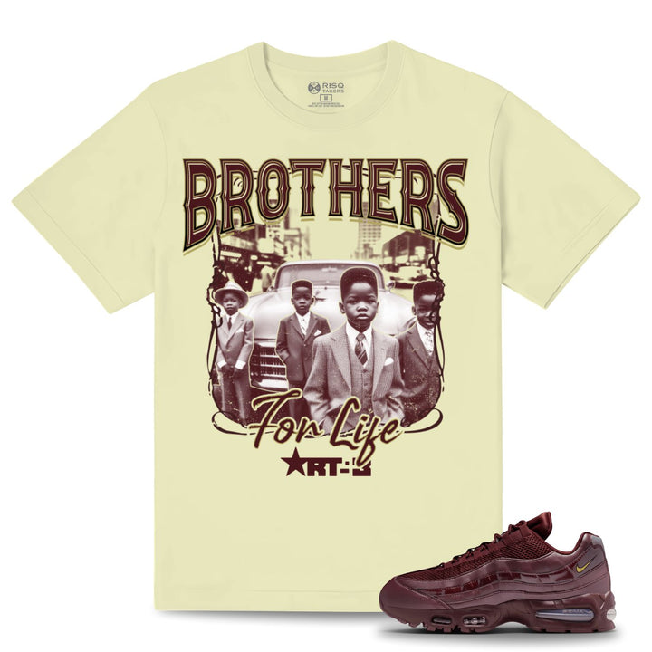 Risq Takers Brothers Tee Natural Burgundy Combo
