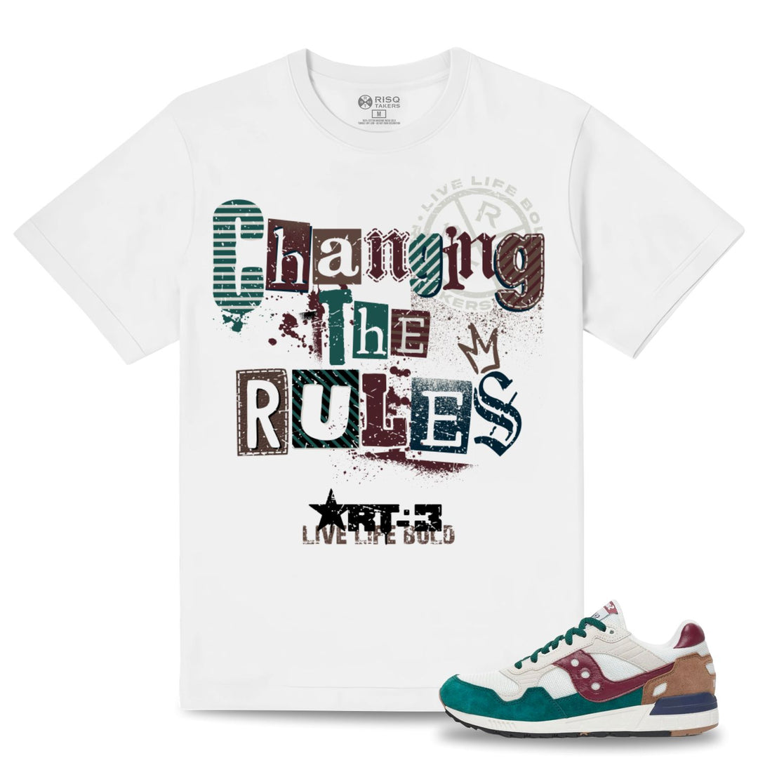 Risq Takers Changing The Rules Tee White With Teal