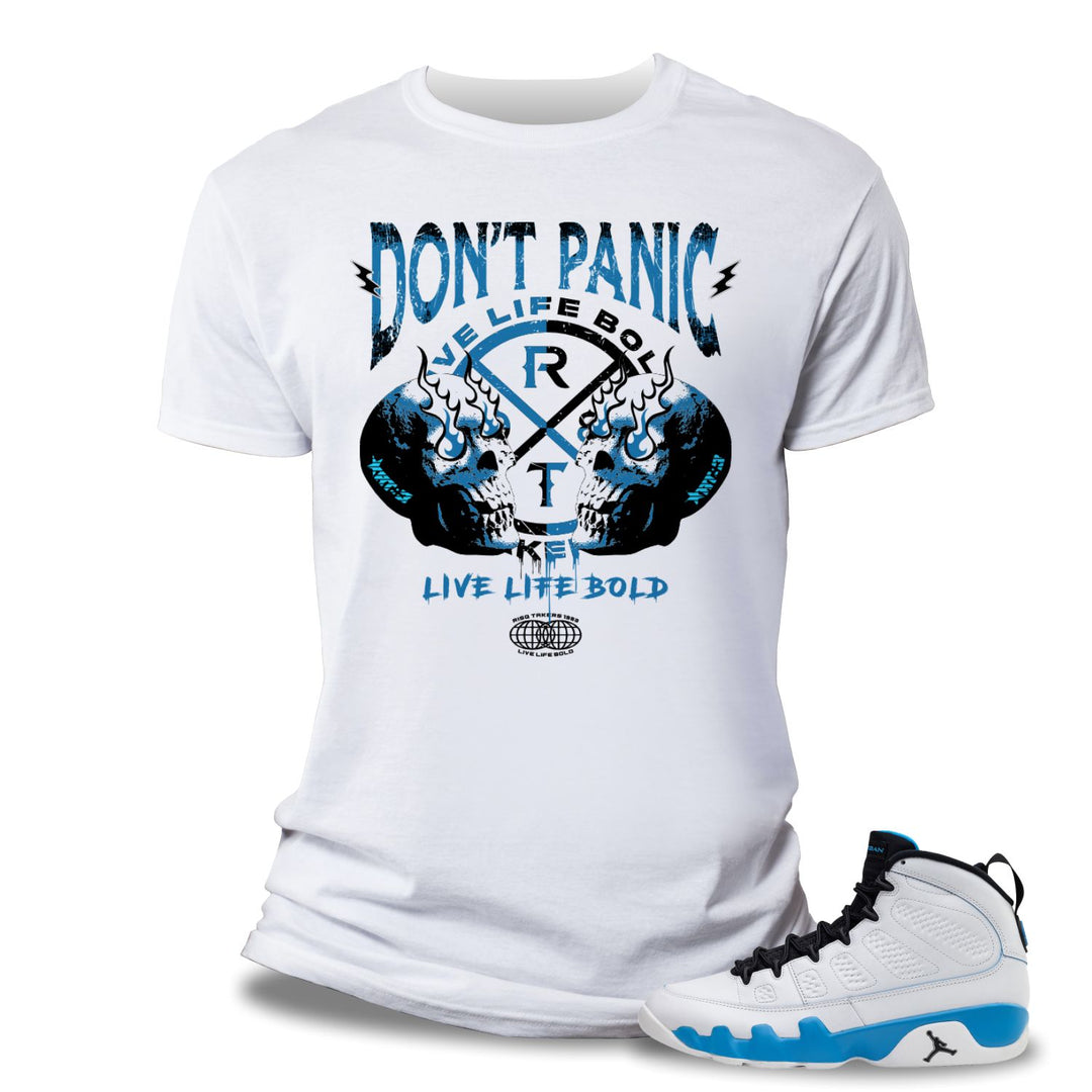 Risq Takers Dont Panic Tee White / Blue