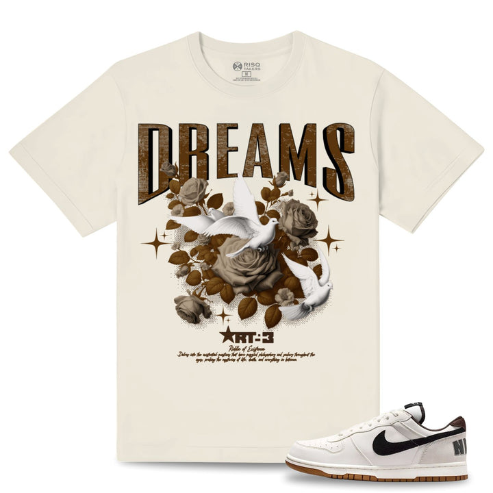 Risq Takers Dreams Tee Off White with Brown Combo