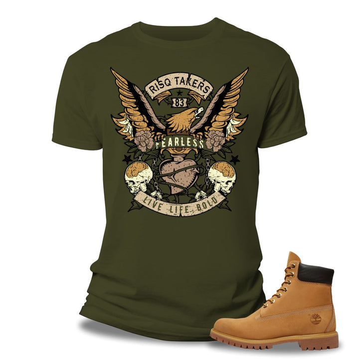 Risq Takers Fearless Tee Olive/Mustard Combo