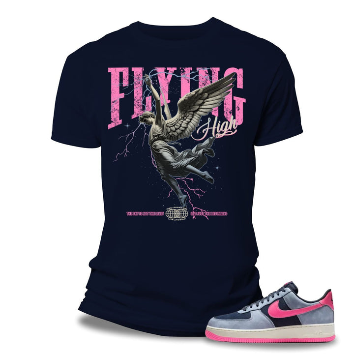 Risq Takers "Flying High" Tee Navy / Pink Combo