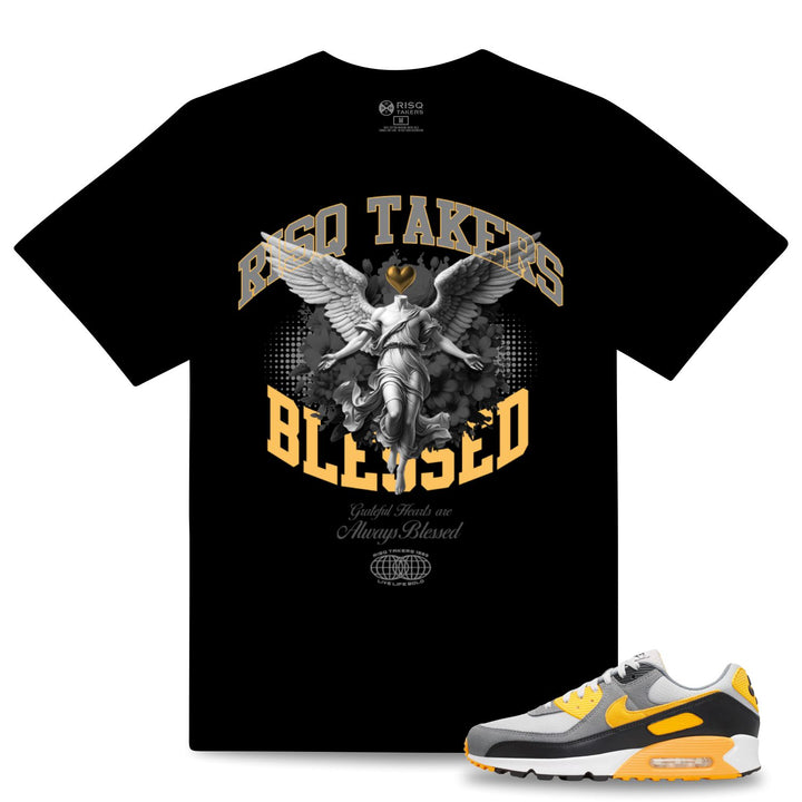 Risq Takers Blessed Tee Black With Yellow Combo