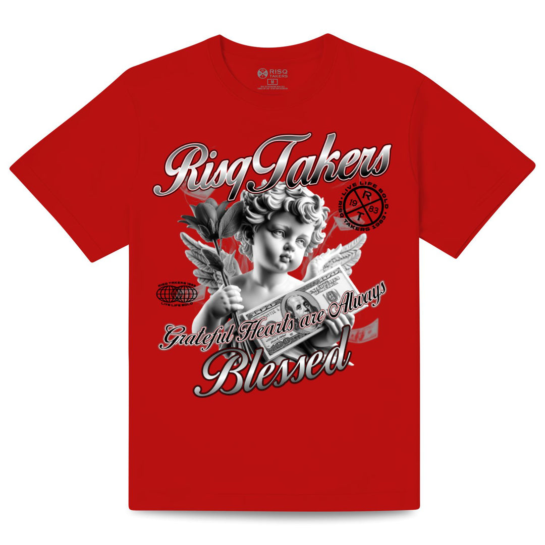 Risq Takers Blessed Tee Red With White And Black