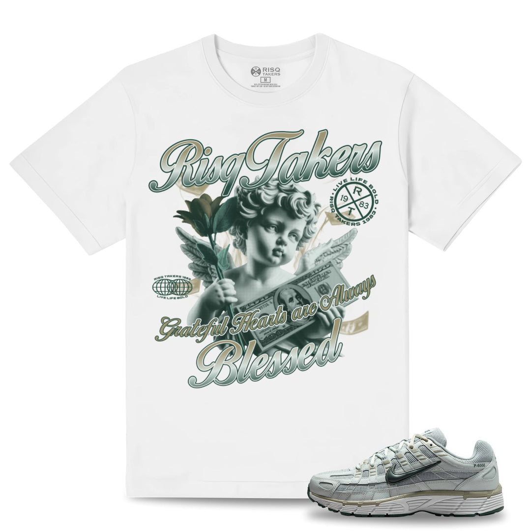Risq Takers Blessed Hearts Tee White With Green