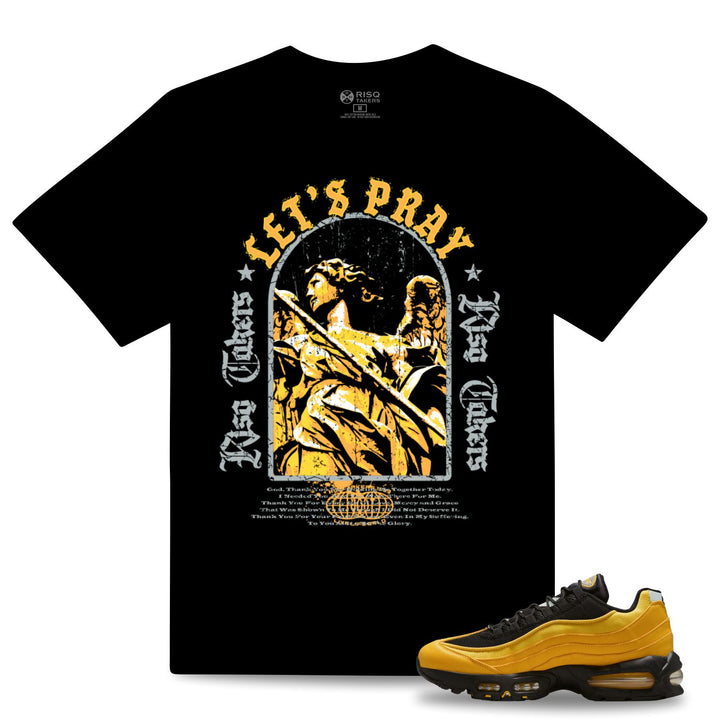 Risq Takers Let's Pray Tee Black And Yellow Combo