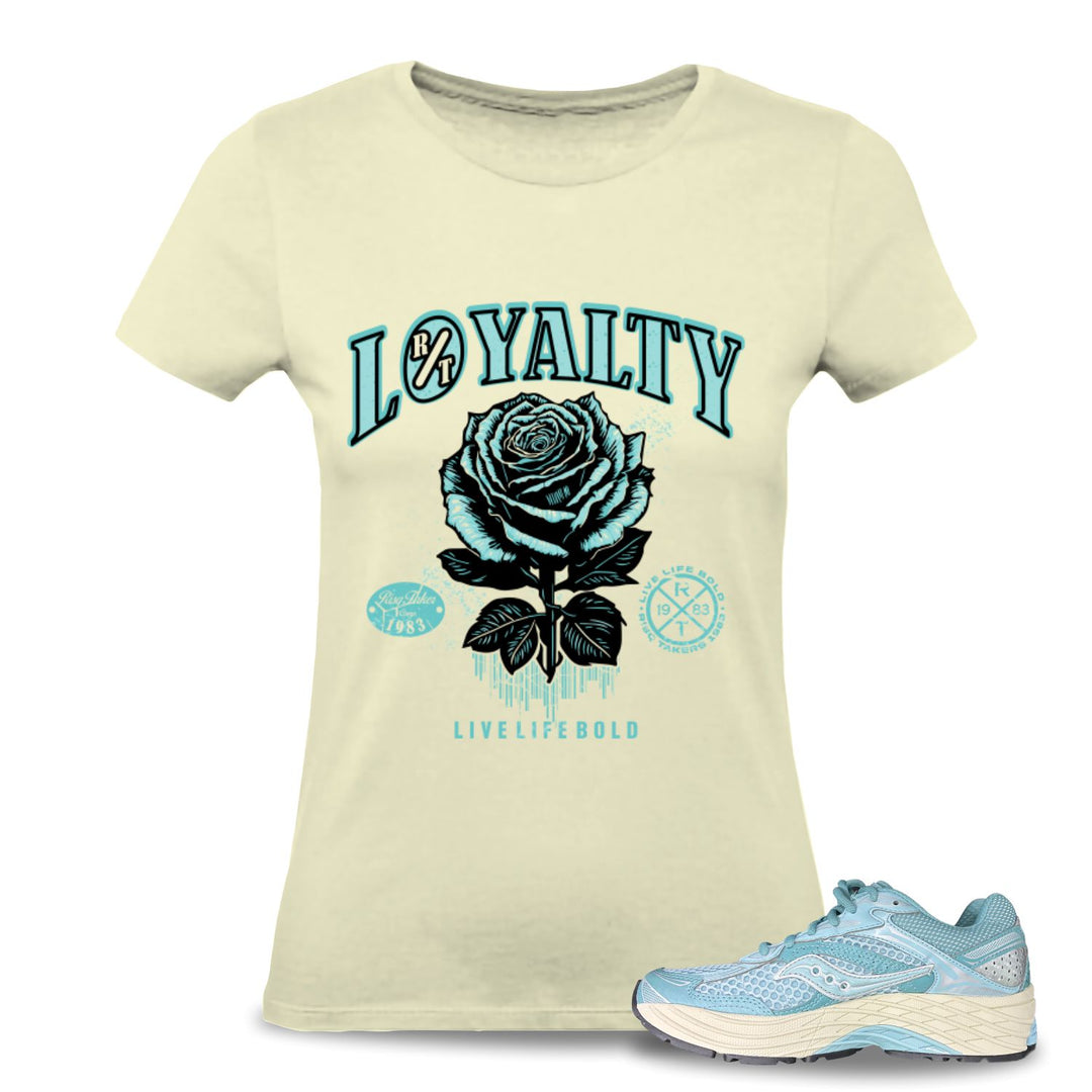 Risq Takers Ladies Loyalty Tee Natural With BLue