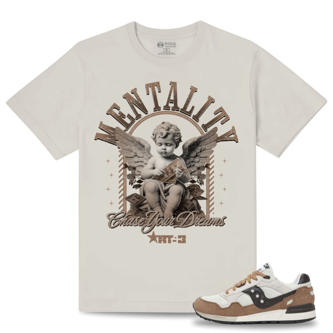 Risq Takers Mentality Tee Off White With Brown