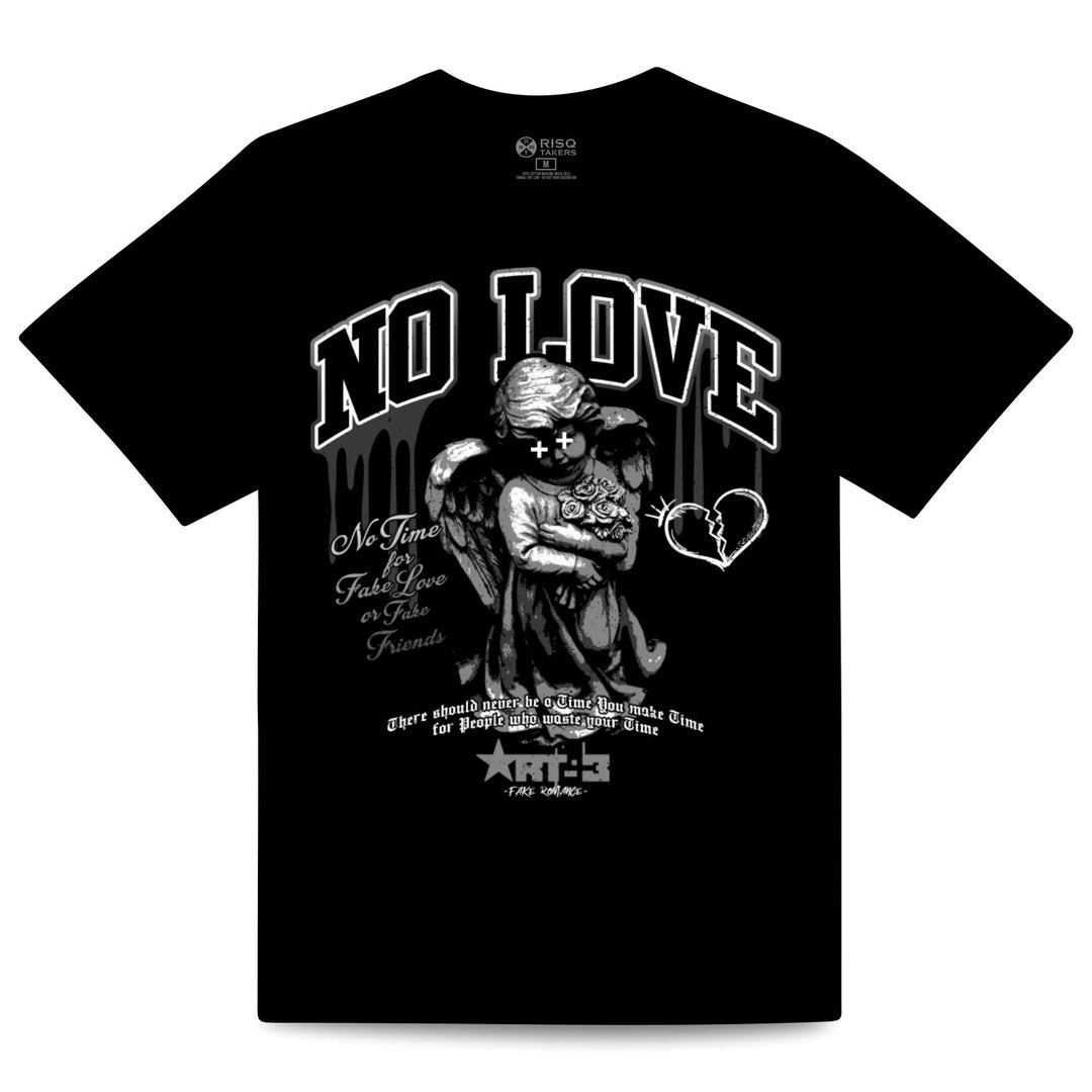 Risq Takers No Love Tee Black With White