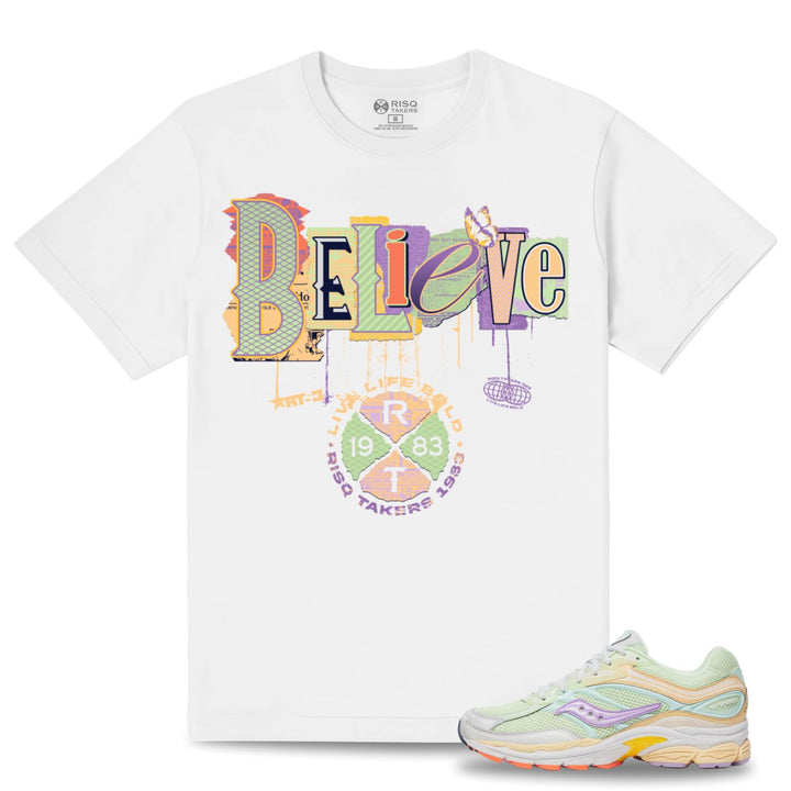 Risq Taker Believe Tee White Green Purple Orange Combo