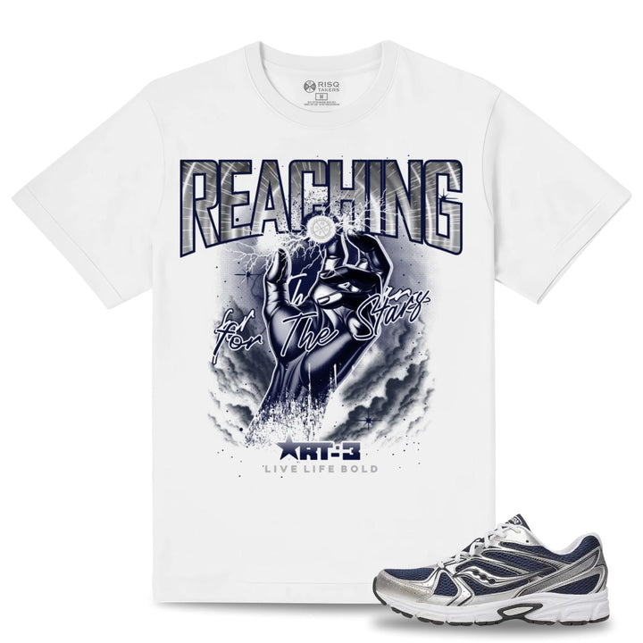 Risq Takers Reaching For The Stars Tee Wht/Blue Combo