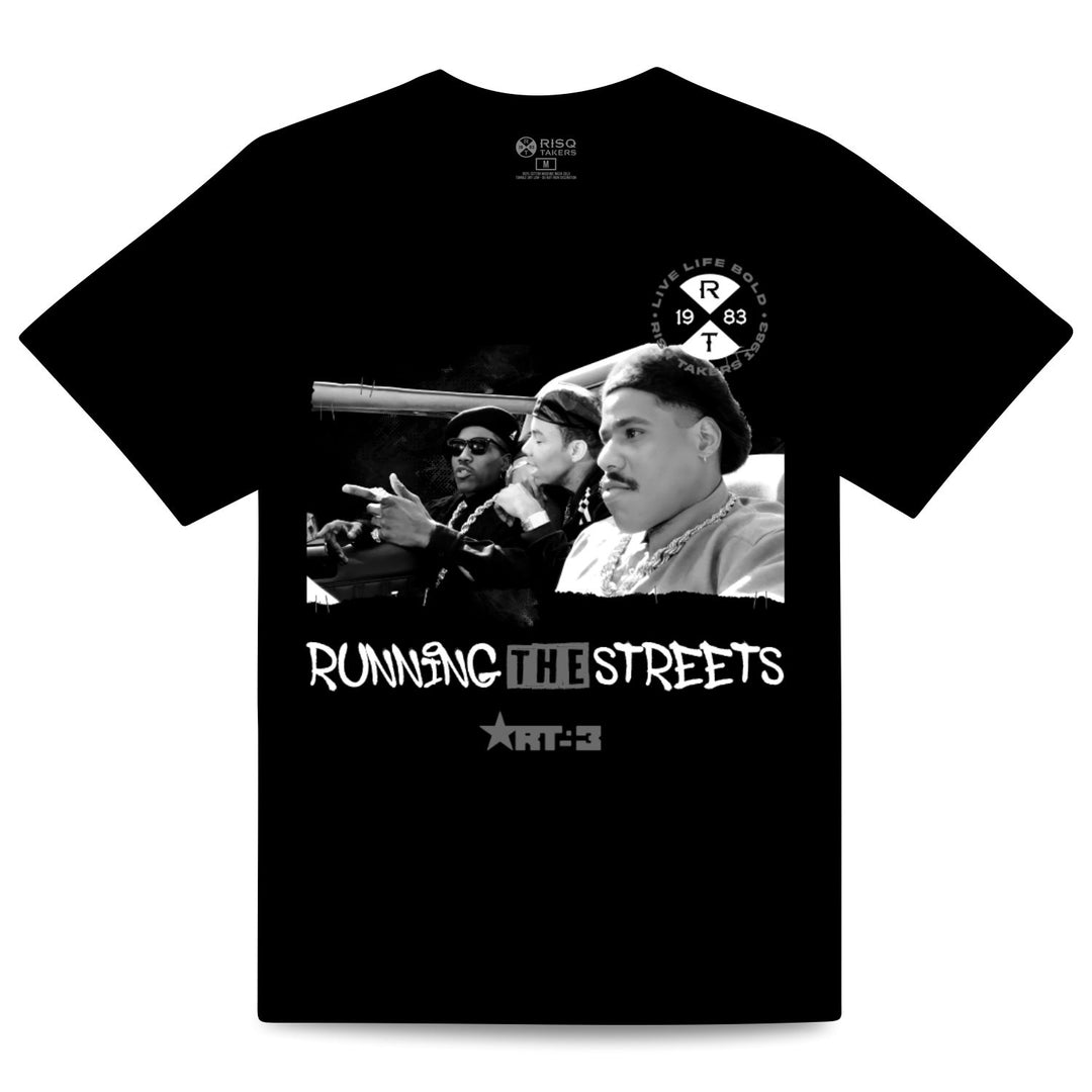Risq Takers Running The Streets Tee Back With White