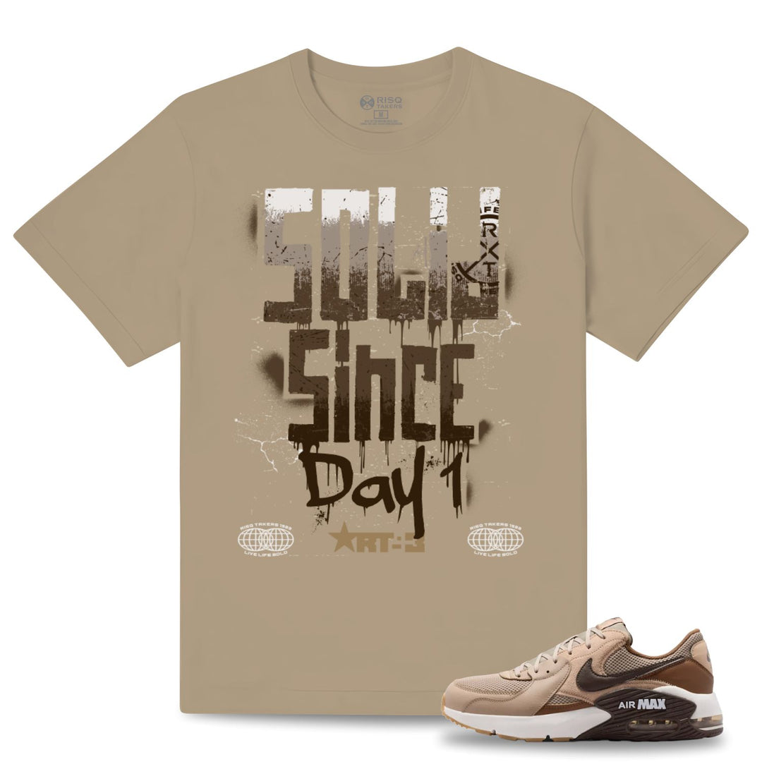 Risq Takers Solid Since Day One Tee Cream with Brown