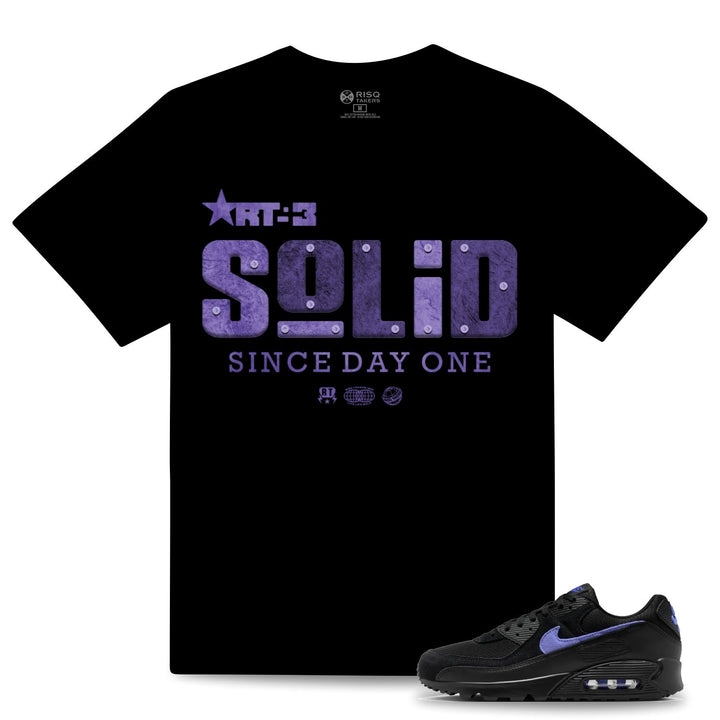 Risq Takers Solid Tee Black And Purple Combo