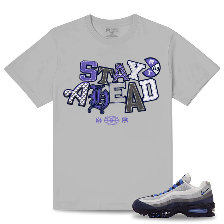 Risq Takers Stay Ahead Tee Light Grey And Blue Combo