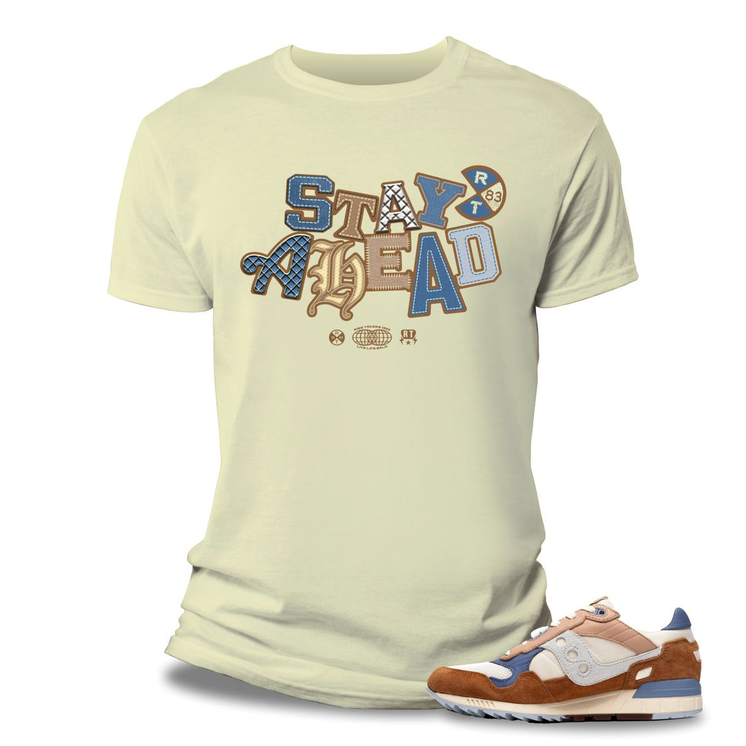 Risq Takers Stay Ahead Tee Natural/ Blue