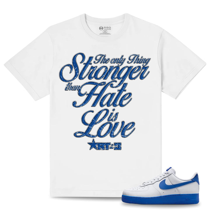 Risq Takers Stronger Tee White With Blue Combo