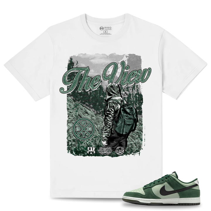 Risq Takers The View Tee White With Dark Green Combo