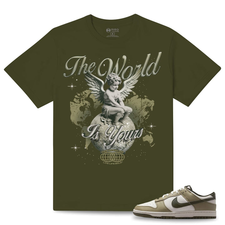 Risq Takers The World Is Yours Tee Olive   Combo