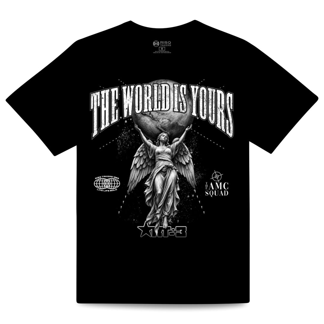 Risq Takers The World Is Yours Tee Black Grey