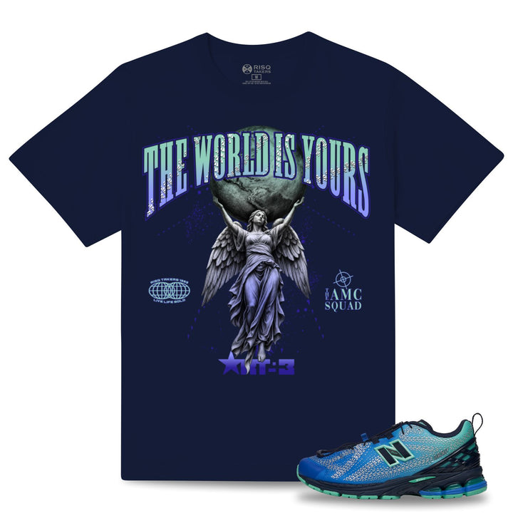 Risq Takers The World Is Yours Tee Navy Blue Combo