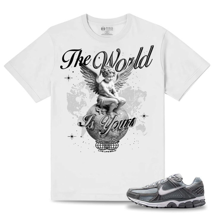 Risq Takers The World Is Your Tee Wht/Gray  Combo