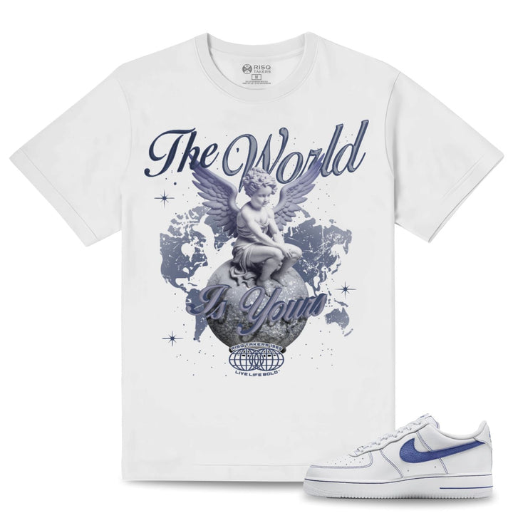 Blac Leaf The World Is Yours Tee White With Blue  Combo