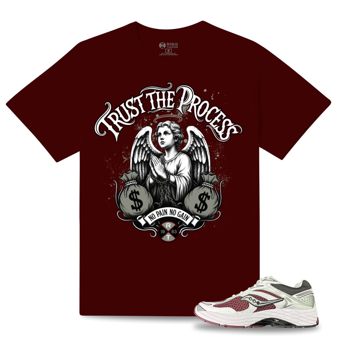 Risq Takers Trust The Process Tee Burgundy