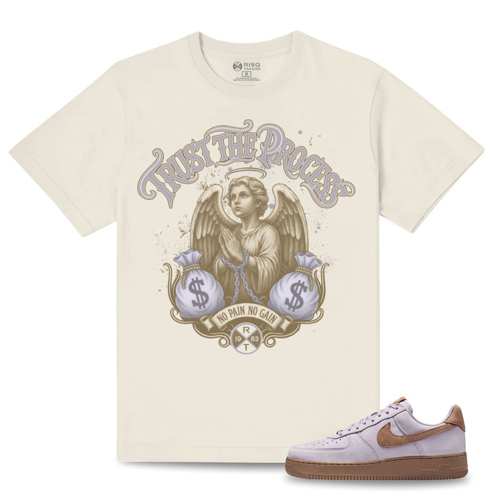 Risq Takers Trust The Process Tee Natural Lavender  Combo