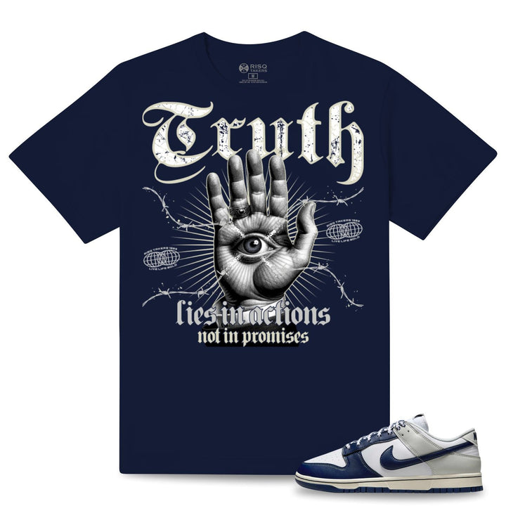 Risq Takers Truth Lies In Actions Tee Navy Combo