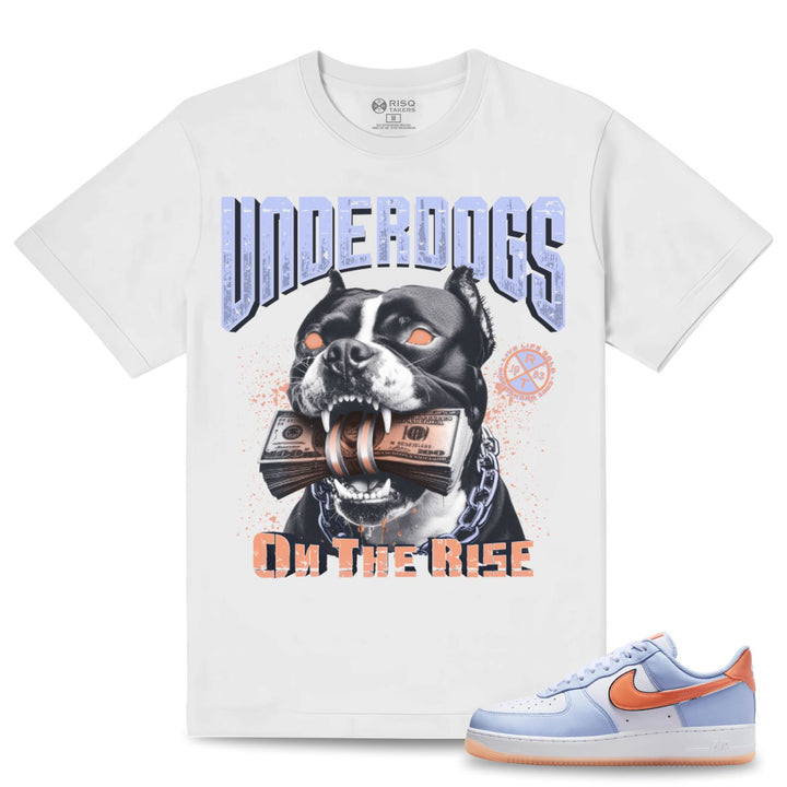 Risq Takers Underdogs Tee White Light Blue Orange Combo