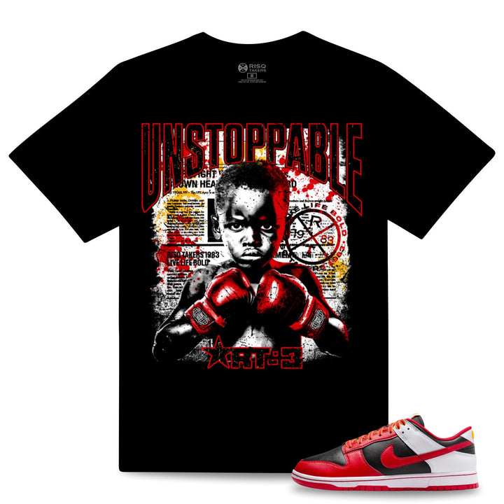 Risq Takers Unstoppable Tee Black Red Yellow Combo