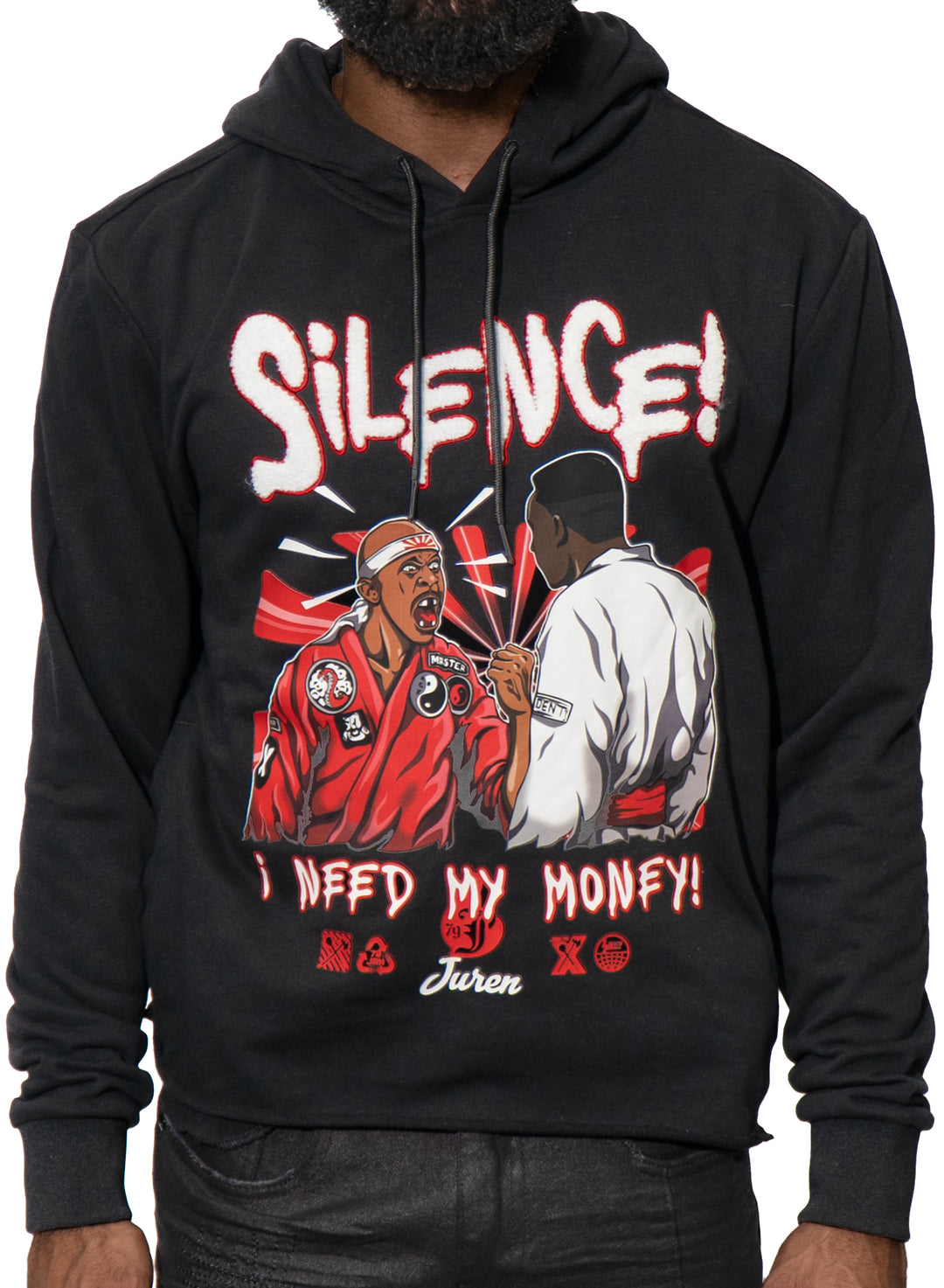 Silence Black Crop Hoodie