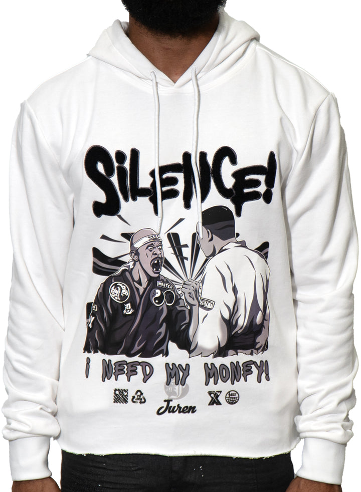 Silence White Crop Hoodie