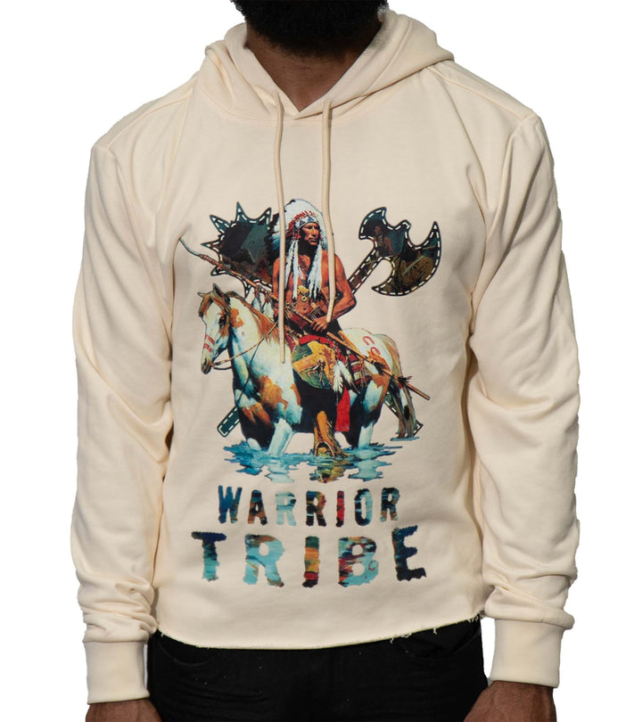 Warrior Tribe Natural Crop Hoodie