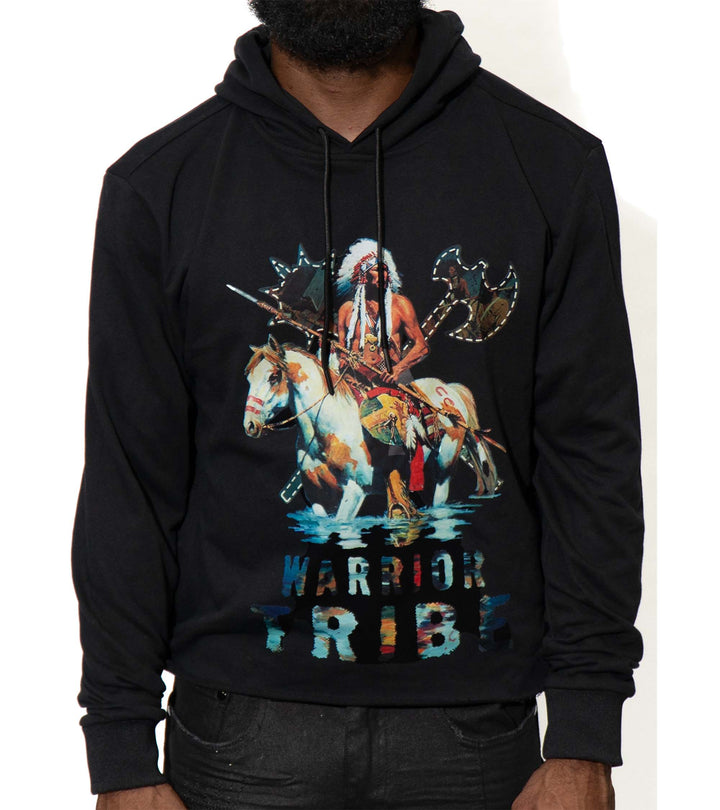 Warrior Tribe Black Crop Hoodie