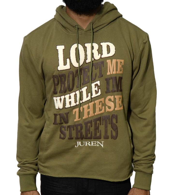 Lord Protect Me Olive Crop Hoodie