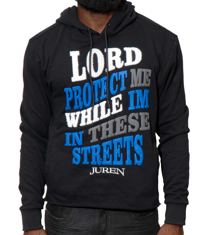 Lord Protect Me Black Crop Hoodie