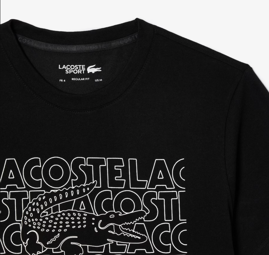 Lacoste Ultra-Dry Printed Sport T-shirt Black