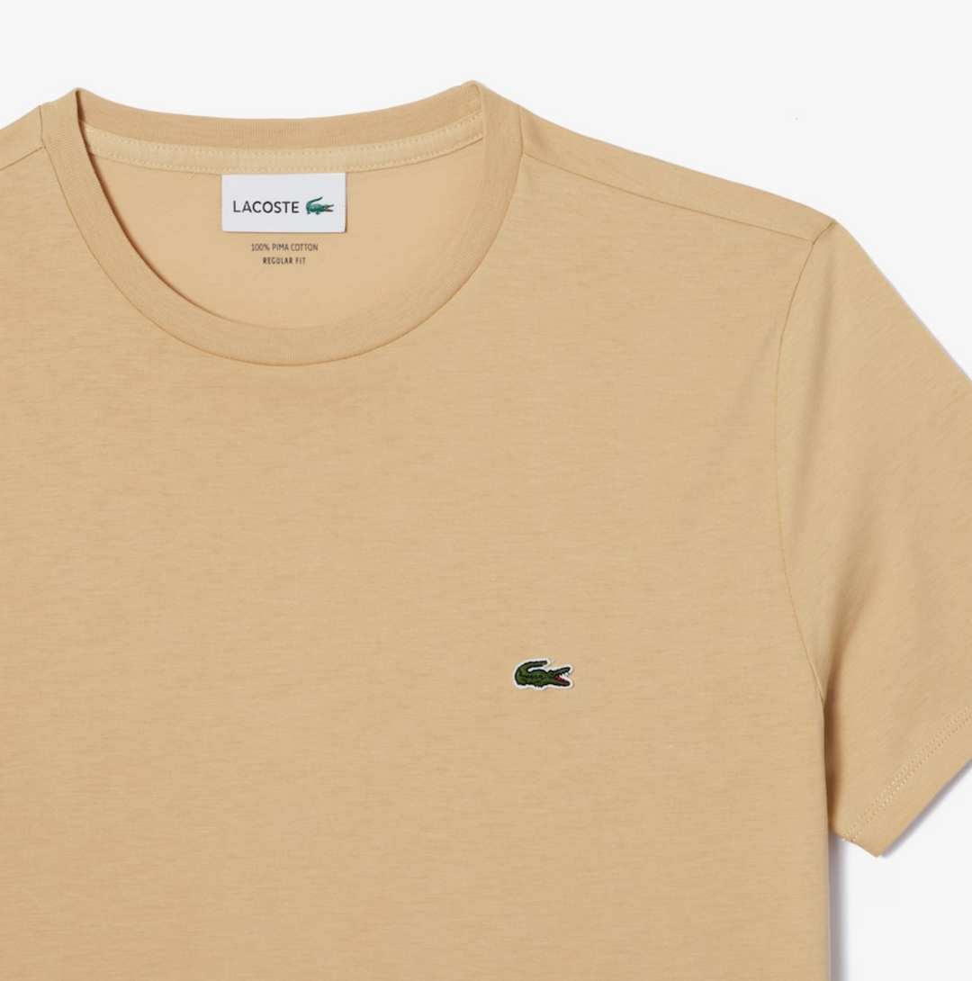 Lacoste Crew Neck Pima Cotton Jersey T-shirt Khaki