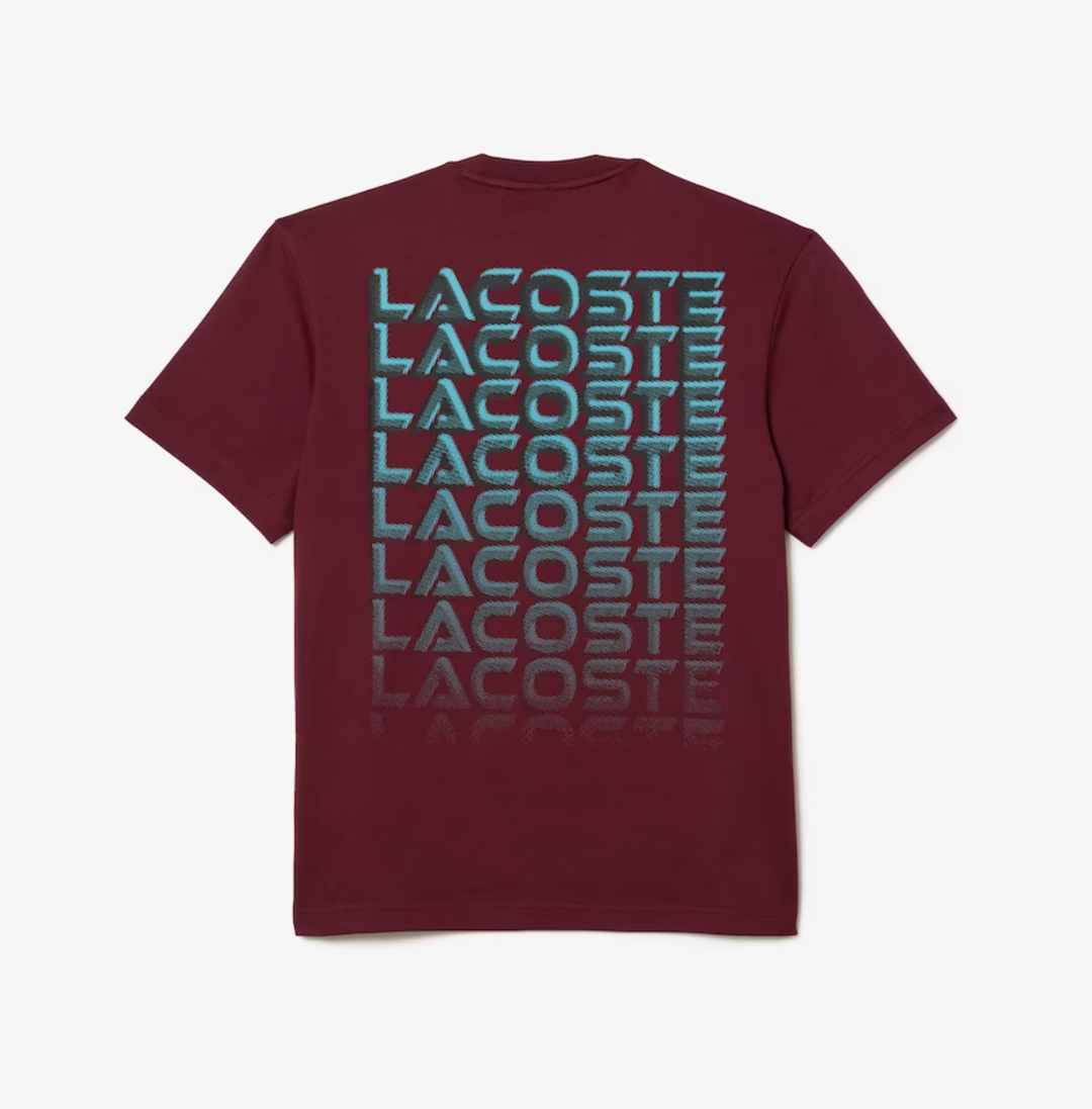 Lacoste Printed Heavy Cotton Jersey T-Shirt Burgundy