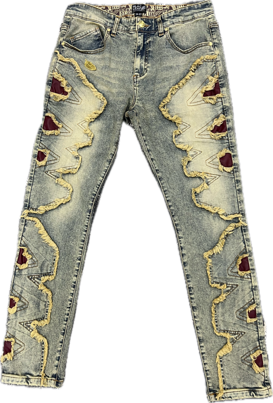 Blac Leaf Bitten Denim Jeans Vintage Wash