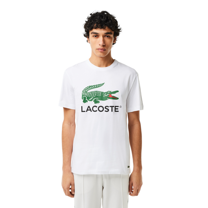 Lacoste Cotton Jersey Signature Print T-Shirt White