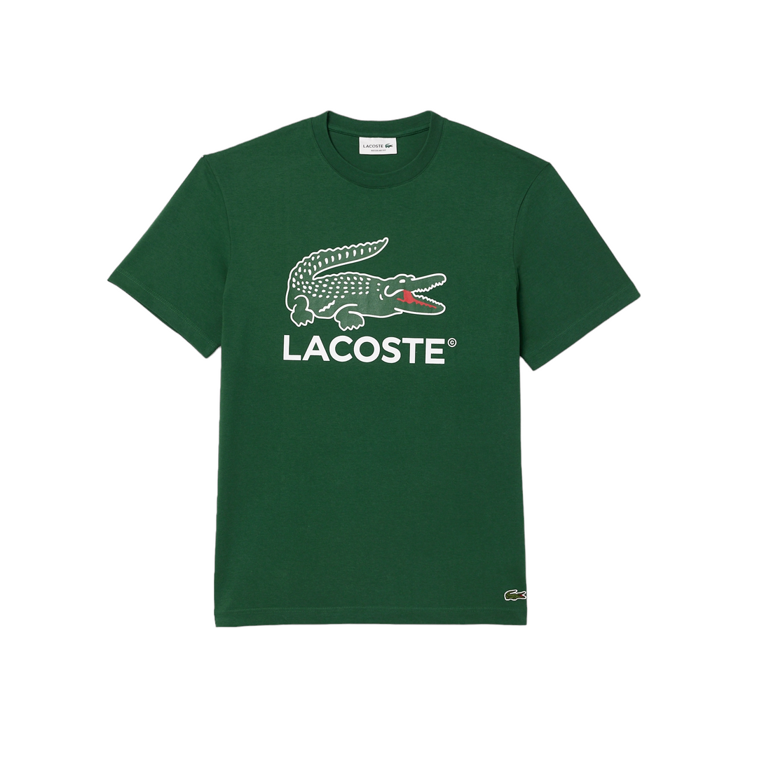 Lacoste Cotton Jersey Signature Print T-Shirt Pine Green