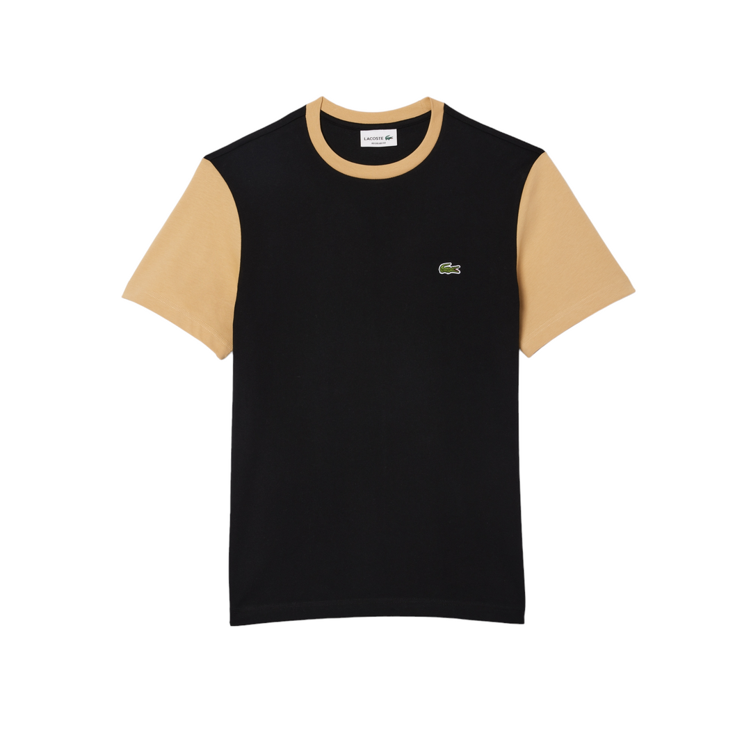Lacoste Regular Fit Colorblock Jersey T-Shirt Black/ Beige